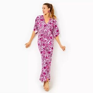Lilly Pulitzer Pink and White Floral Maxi Dress